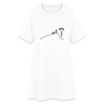 2 Männchen beim Paragliding - Frauen T-Shirt-Kleid - Weiß - Vorne