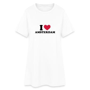 I love Amsterdam - Frauen T-Shirt-Kleid - Weiß - Vorne