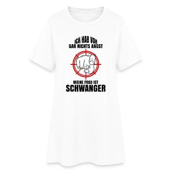 Schwanger Eltern Statement Babyglück Familienglück - Frauen T-Shirt-Kleid - Weiß - Vorne