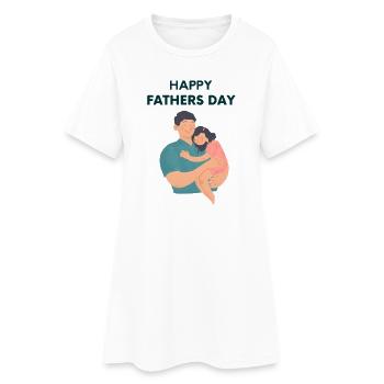 Geschenk Vatertag - Papa ist der Beste / Männertag - Frauen T-Shirt-Kleid - Weiß - Vorne