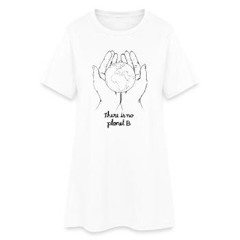 There is no planet b - Frauen T-Shirt-Kleid - Weiß - Vorne