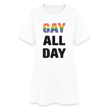 LGBT Pride Month - Gay All Day - Women’s T-Shirt Dress - white - Front