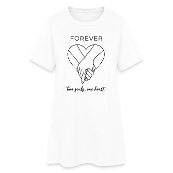 Two Souls One Heart - Forever Valentine Minimalist - Robe T-shirt Femme - blanc - Devant