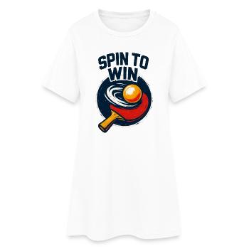 Spin to Win - Ping Pong - Robe T-shirt Femme - blanc - Devant