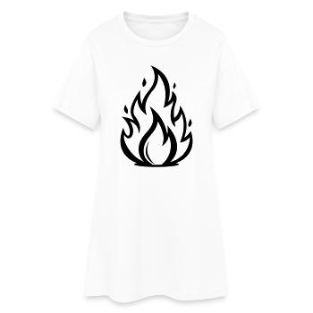 Symbole de Flamme de Feu | Motif des flammes minimales - Robe T-shirt Femme - blanc - Devant