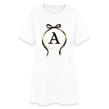 A - Circle Loop Black Gold - Women’s T-Shirt Dress - white - Front