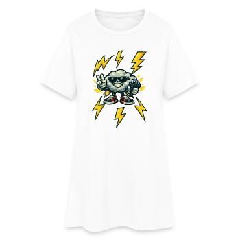 Dondercloud Rockster - Women’s T-Shirt Dress - white - Front