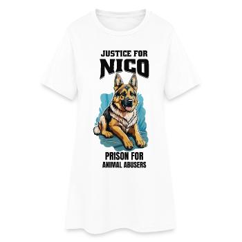 Justice pour Nico contre la cruauté envers les animaux - Robe T-shirt Femme - blanc - Devant