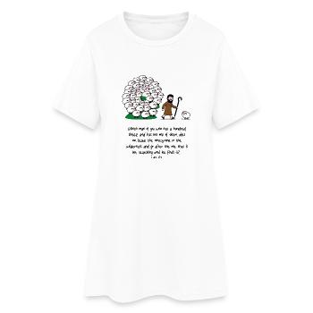 Hirte und Herde: komische Szene - Frauen T-Shirt-Kleid - Weiß - Vorne