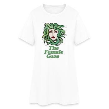 Le regard féminin - Robe T-shirt Femme - blanc - Devant