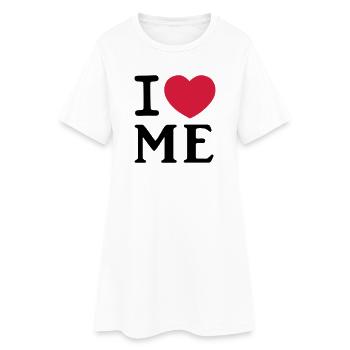 Je me aime Logo coeur - Robe T-shirt Femme - blanc - Devant