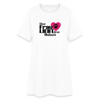 Diese Frau liebt ihren Hund Malinois - Frauen T-Shirt-Kleid - Weiß - Vorne