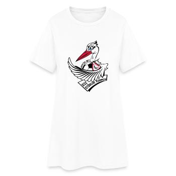 stork_mascot_white - Frauen T-Shirt-Kleid - Weiß - Vorne