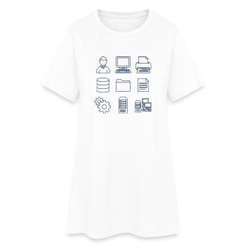 Computer Icons - Frauen T-Shirt-Kleid - Weiß - Vorne