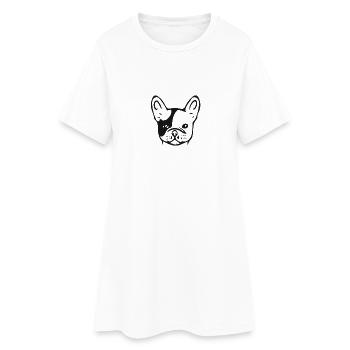 bouledogue français - Robe T-shirt Femme - blanc - Devant