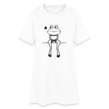 Sit mouche drôle de grenouille - Robe T-shirt Femme - blanc - Devant