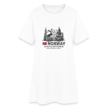 Norway - Norge - Norwegen - Moose - Elch - Frauen T-Shirt-Kleid - Weiß - Vorne