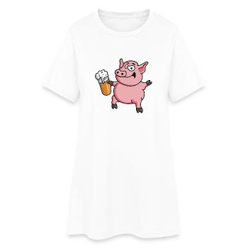 partysau_042013_c - Robe T-shirt Femme - blanc - Devant