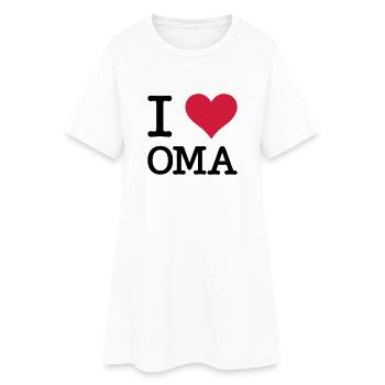 I Love Oma Großmutter Grandma Mutter Kult Motiv - Frauen T-Shirt-Kleid - Weiß - Vorne