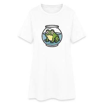 Grenouille dans un bol - Robe T-shirt Femme - blanc - Devant