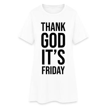 Dieu merci, c’est vendredi - Robe T-shirt Femme - blanc - Devant