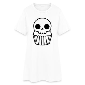 Spooky Cupcake | Halloween Skull - Women’s T-Shirt Dress - white - Front