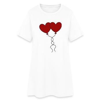 rotes herz rot Geschenk Valentinstag - Frauen T-Shirt-Kleid - Weiß - Vorne