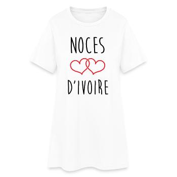 Anniversaire Mariage - Noces d'Ivoire (62 ans) - Robe T-shirt Femme - blanc - Devant
