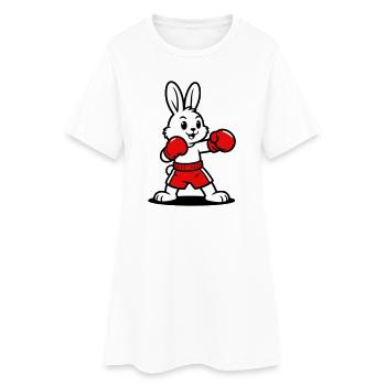 Boxe au lièvre - Robe T-shirt Femme - blanc - Devant
