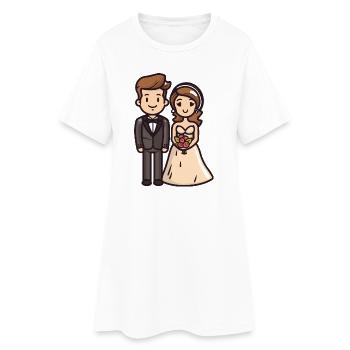 Couple marié marié - Robe T-shirt Femme - blanc - Devant