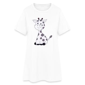 Petite girafe - Robe T-shirt Femme - blanc - Devant