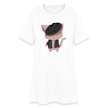 Chat danseur - Robe T-shirt Femme - blanc - Devant