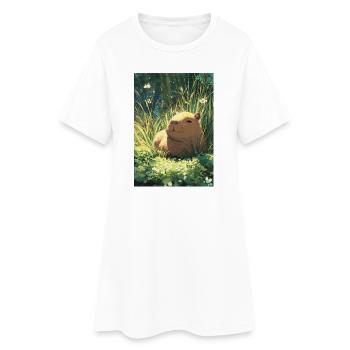Sun hamster in the grass - Women’s T-Shirt Dress - white - Front