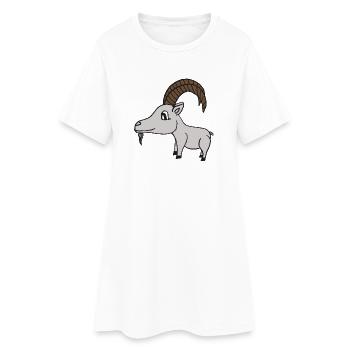 douce chèvre avec des cornes, douce idée de cadeau - Robe T-shirt Femme - blanc - Devant