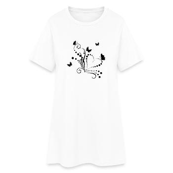 Papillons de jour - Robe T-shirt Femme - blanc - Devant