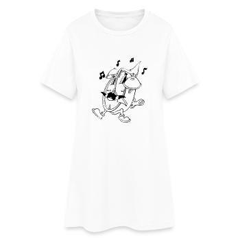 Réveil fou - Robe T-shirt Femme - blanc - Devant