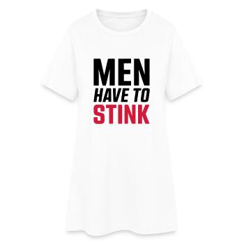 MEN HAVE TO STINK - SIMPLE - Frauen T-Shirt-Kleid - Weiß - Vorne