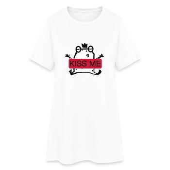 Embrasse-moi la grenouille - Robe T-shirt Femme - blanc - Devant