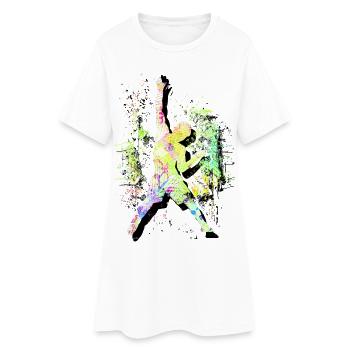 Klettern - Bouldern - Kletterer - Freeclimbing - Frauen T-Shirt-Kleid - Weiß - Vorne