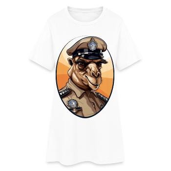 Police des chameaux - Robe T-shirt Femme - blanc - Devant