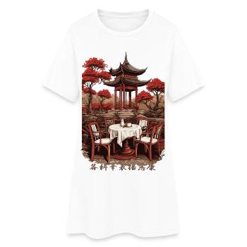Café asiatique - Robe T-shirt Femme - blanc - Devant