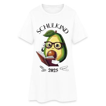 Schulkind 2025 – Avocado Einschulung - Frauen T-Shirt-Kleid - Weiß - Vorne