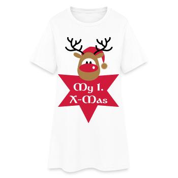 mon premier Noël - Robe T-shirt Femme - blanc - Devant