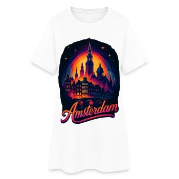 Amsterdam Capitale Pays-Bas Pays-Bas Cadeau - Robe T-shirt Femme - blanc - Devant