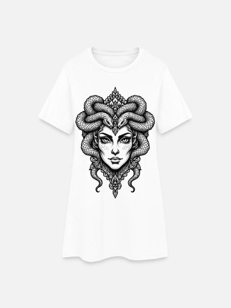 Medusa - Frauen T-Shirt-Kleid - Weiß