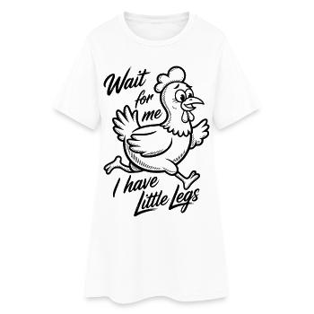 Attends-moi, j’ai de petites jambes - Robe T-shirt Femme - blanc - Devant