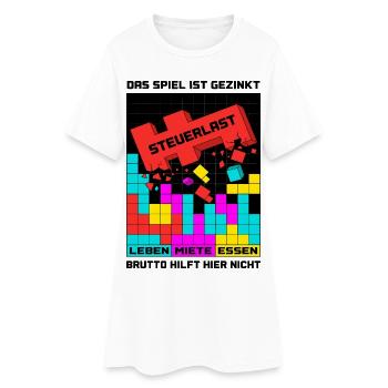 The game is rigged tax burden - Women’s T-Shirt Dress - white - Front