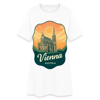 Cathédrale Saint-Étienne de Vienne Autriche Insigne rétro - Robe T-shirt Femme - blanc - Devant