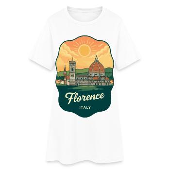 Badge de voyage rétro Sunset de Florence Duomo - Robe T-shirt Femme - blanc - Devant