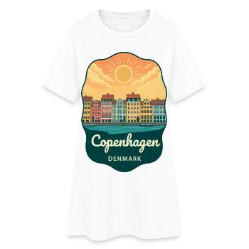 Badge Rétro Sunset de Copenhague Nyhavn - Robe T-shirt Femme - blanc - Devant